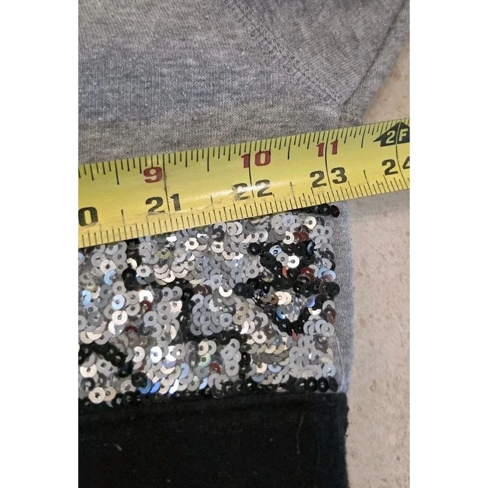 Victoria's Secret PINK Gray Marled Sequin Hoodie SZ M Y2K 2000s Athleisure